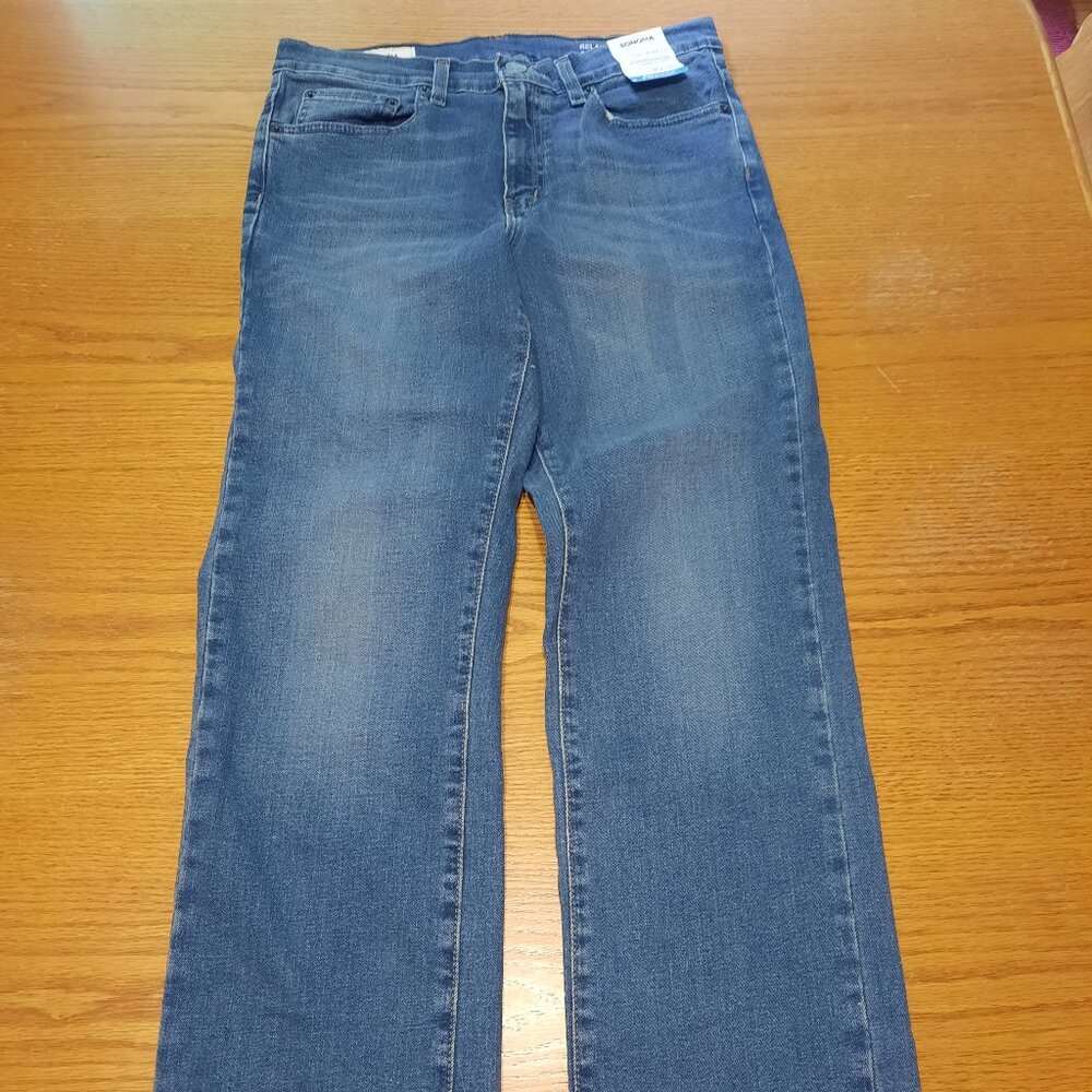 Sonoma Mens Blue Relaxed Straight Fit Stretch Jeans Size 30x30
